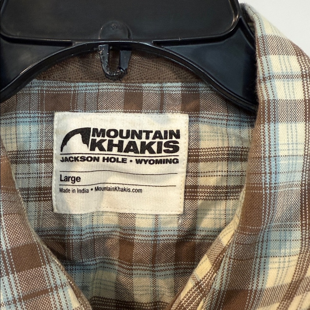 Mountain Khakis Shirt Brown Plaid Pearl Snap Outdoor Hiking Casual large - Picture 2 of 7